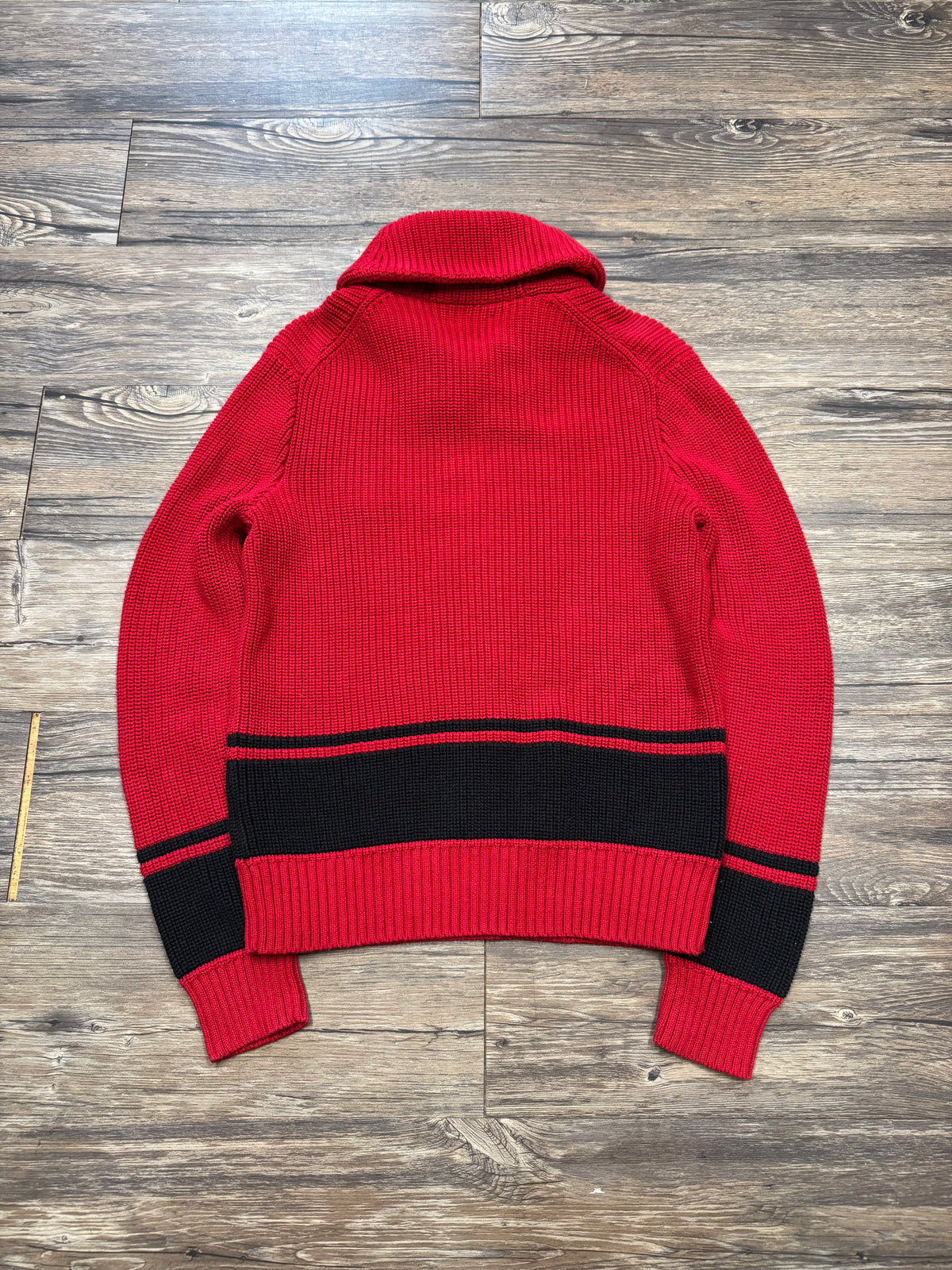 POLO RALPH LAUREN STRIPED SHAWL COLLAR (M)