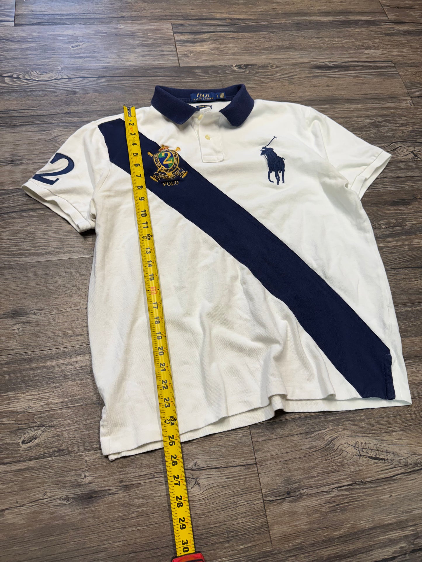 RALPH LAUREN STRIPED BIG PONY POLO (L)