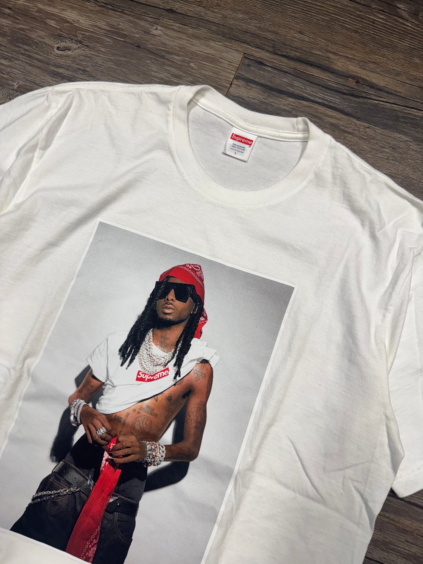 SUPREME X PLAYBOI CARTI PHOTO T-SHIRT (LARGE)