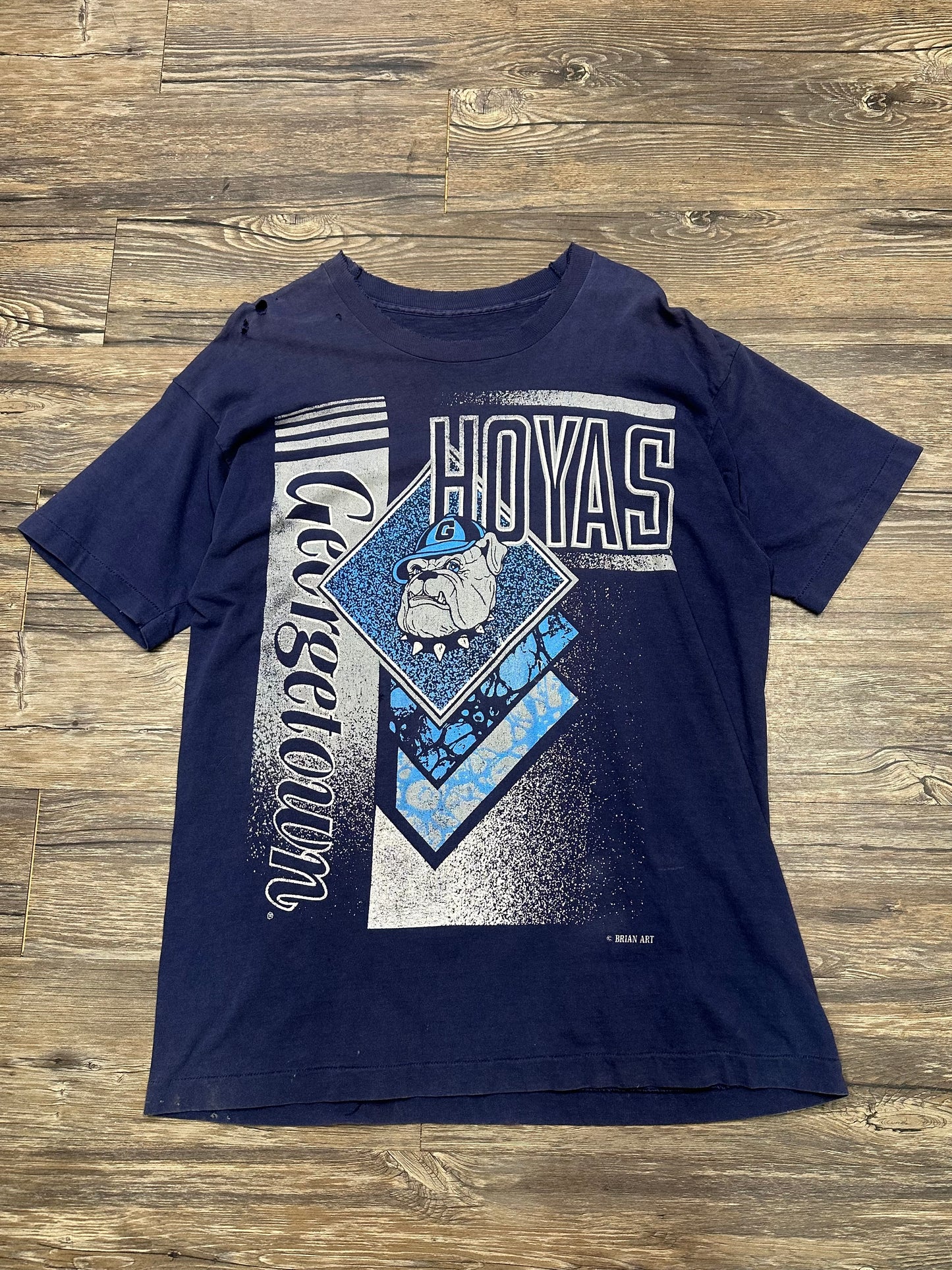 VINTAGE DISTRESSED GEORGETOWN HOYAS T-SHIRT