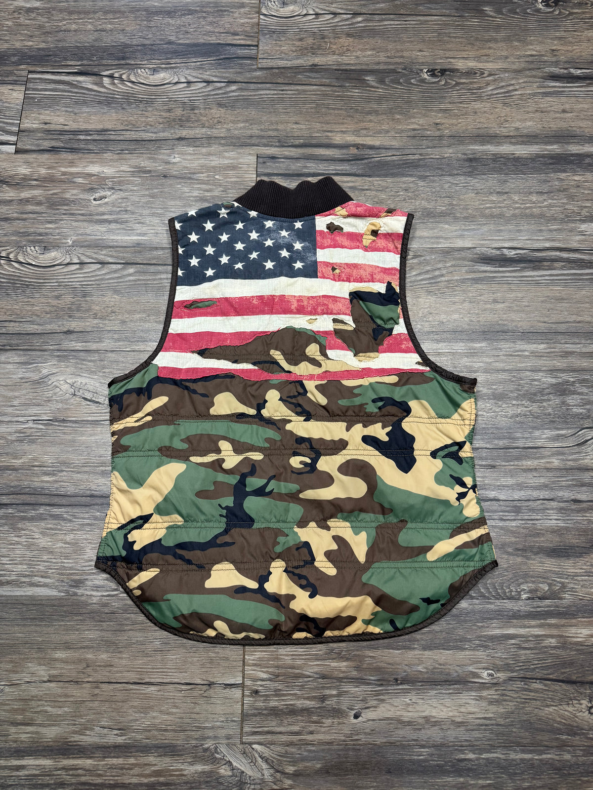 POLO RALPH LAUREN DENIM & SUPPLY DISTRESSED AMERICAN FLAG WMNS VEST (M)