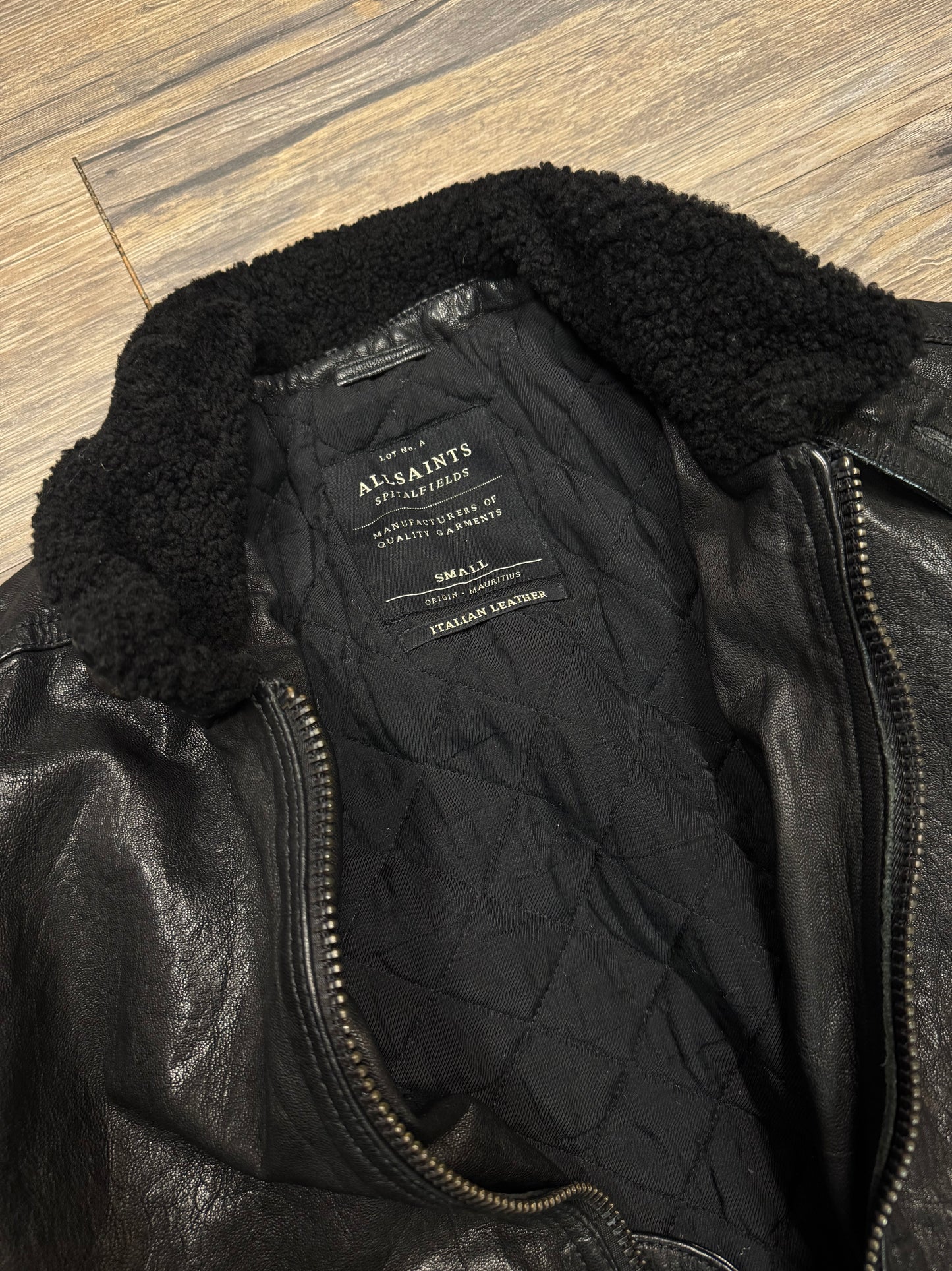 ALLSAINTS FUR COLLAR BIKER JACKET (S)