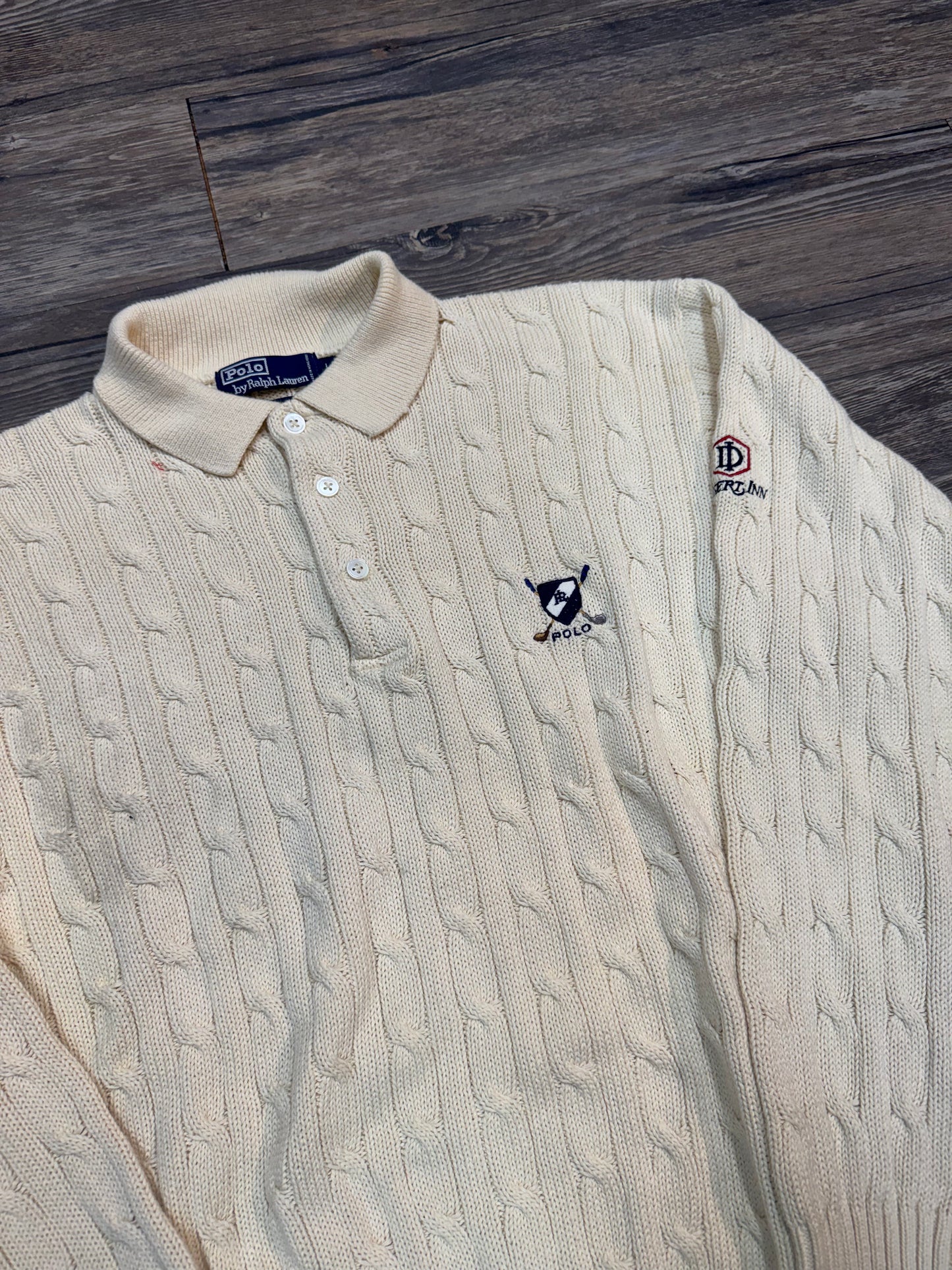 POLO RALPH LAUREN CABLE-KNIT POLO (L)