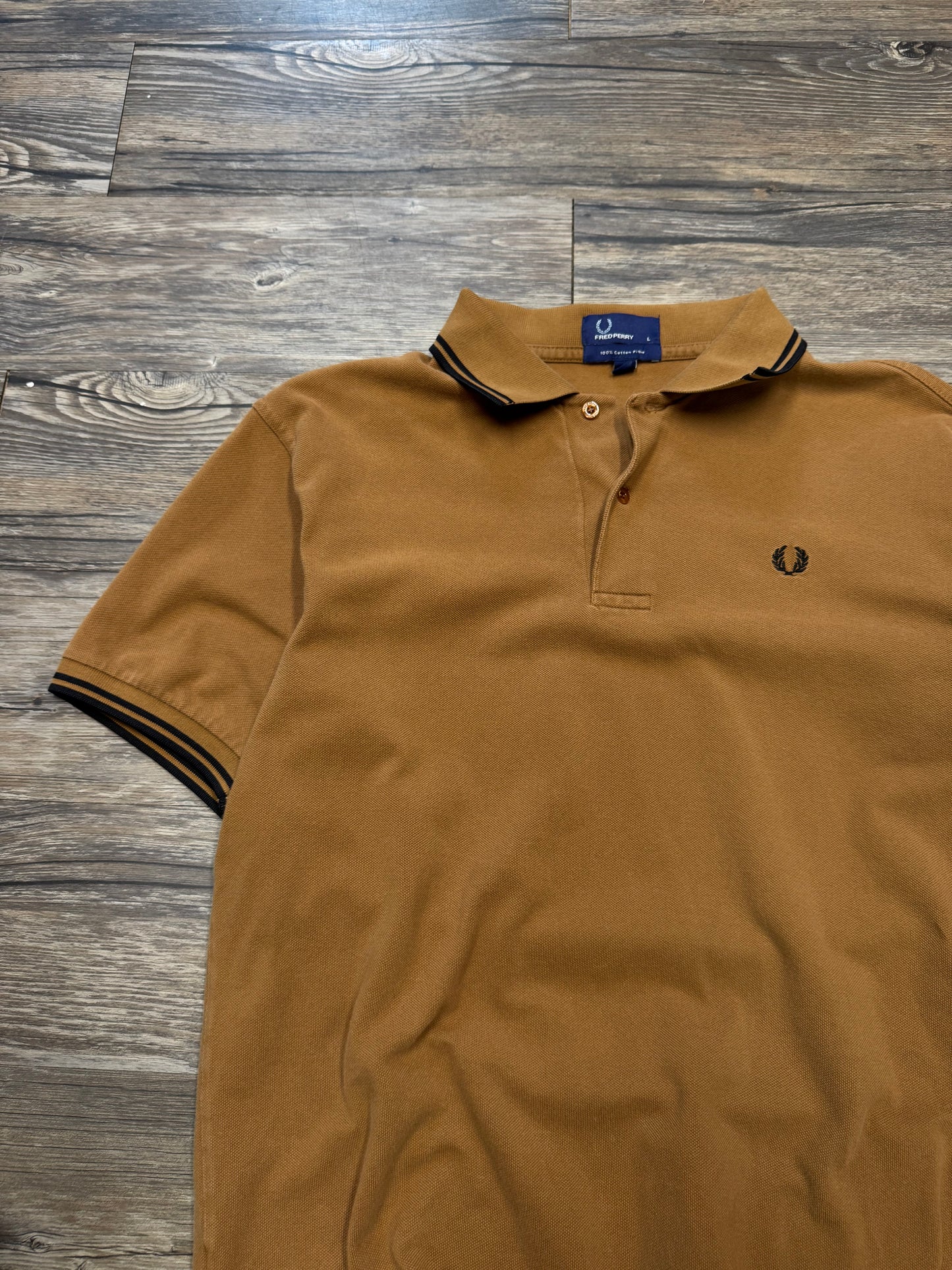 FRED PERRY TWIN TIPPED POLO SHIRT (L)