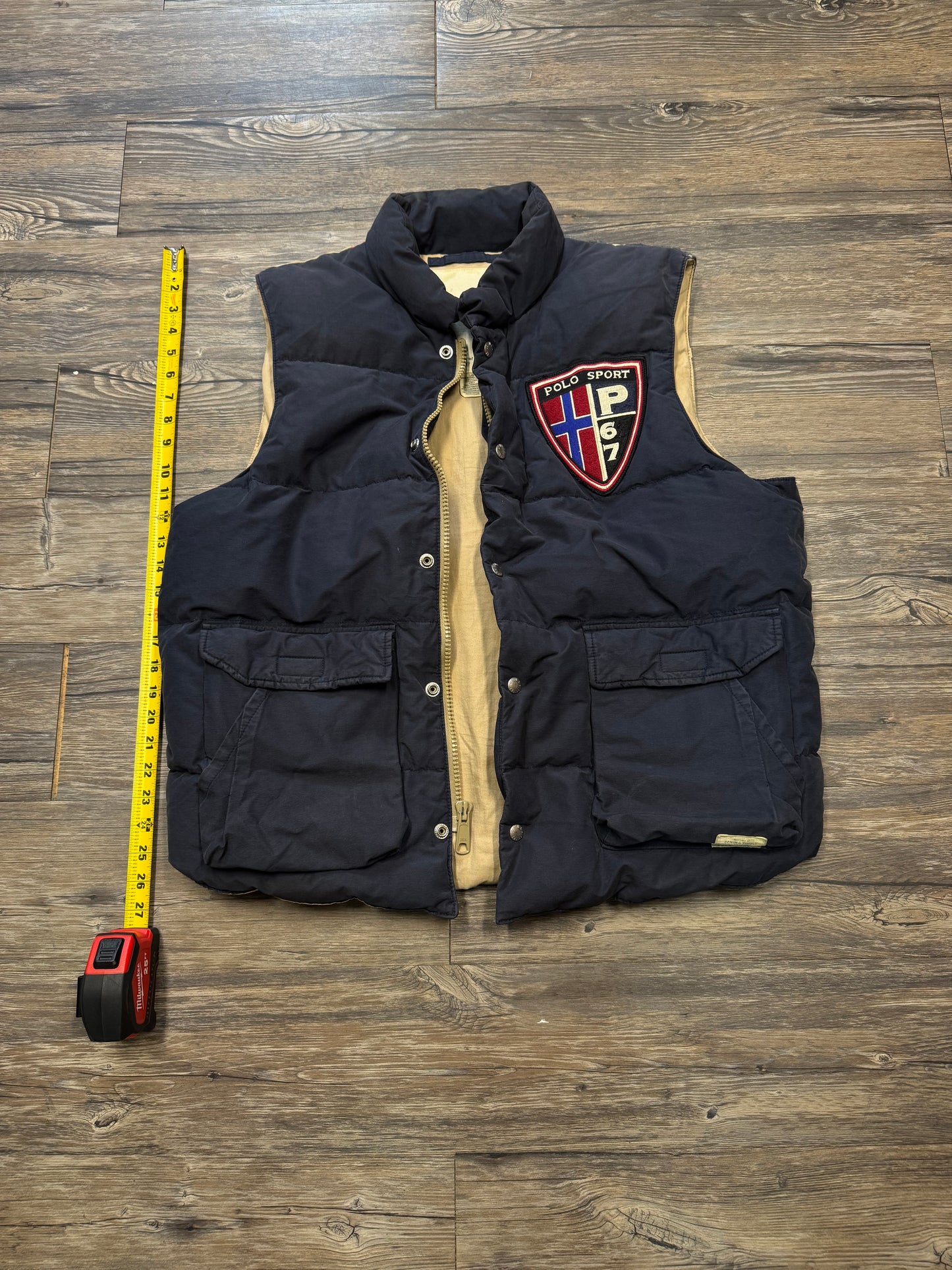 POLO RALPH LAUREN DENIM & SUPPLY AMERICAN FLAG PUFFER VEST (L)