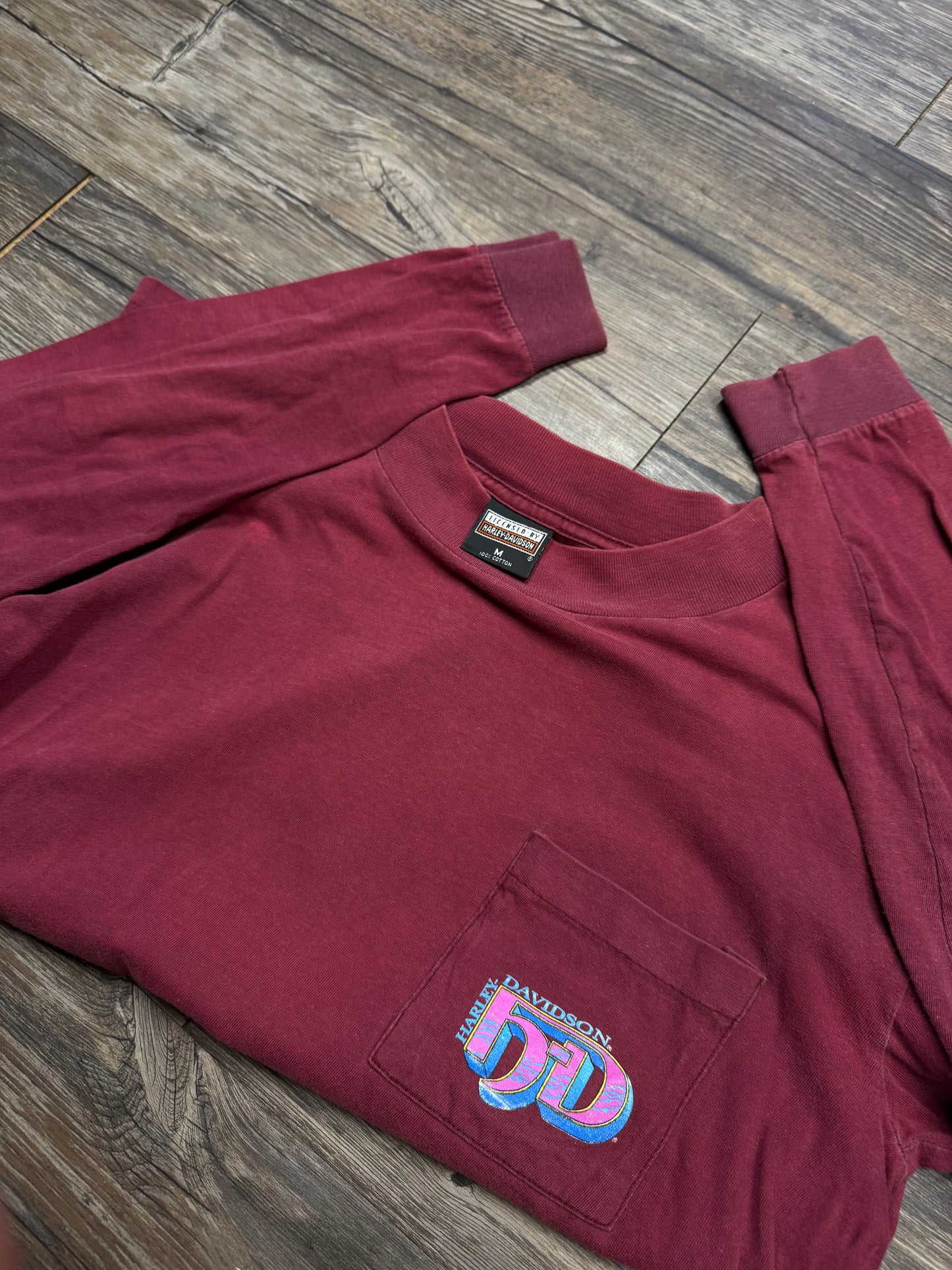 HARLEY DAVIDSON FADED WINE RED SOFTAIL L/S (M)