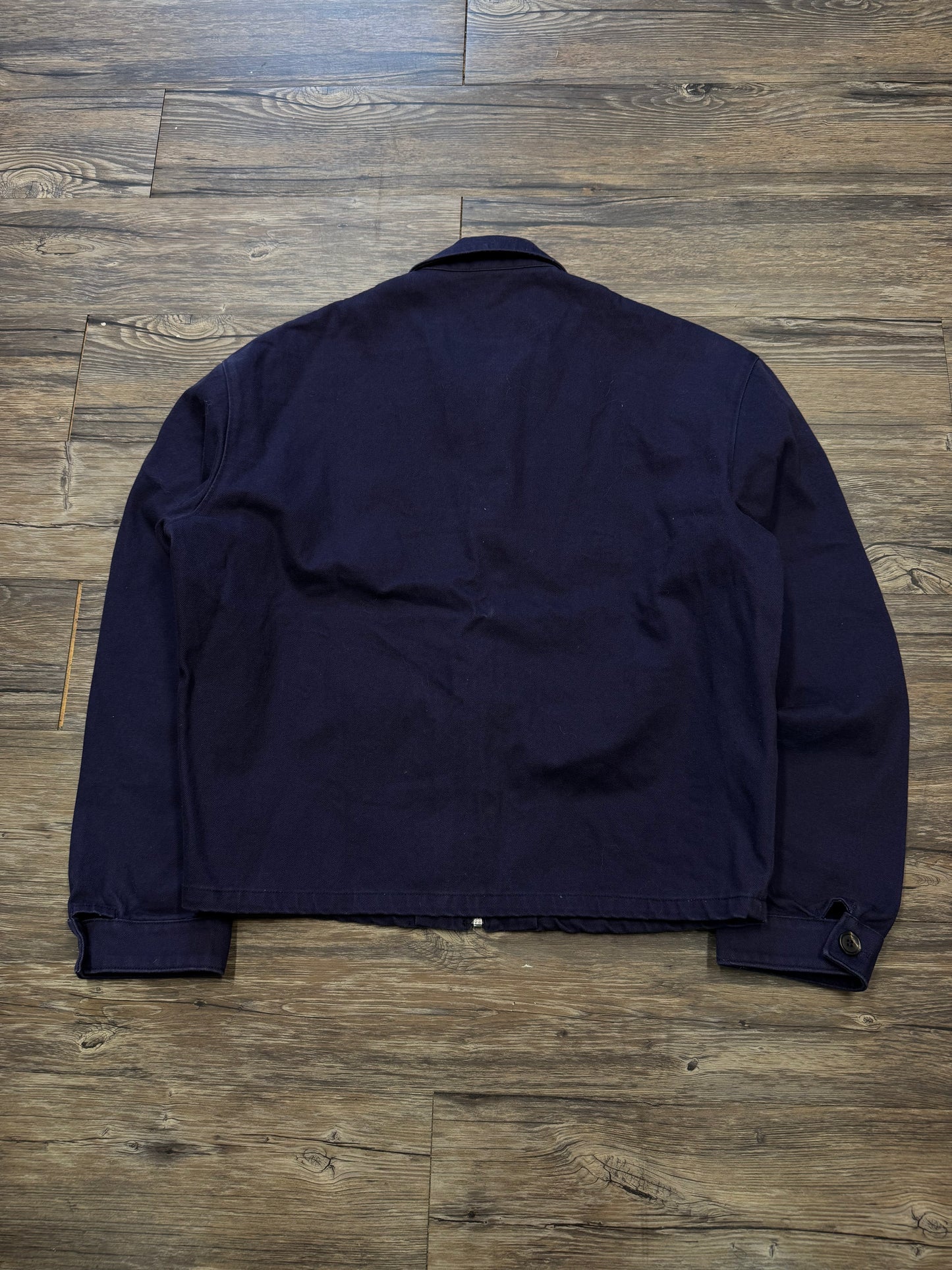 PRADA TRIANGLE LOGO NAVY TRACK JACKET (L)