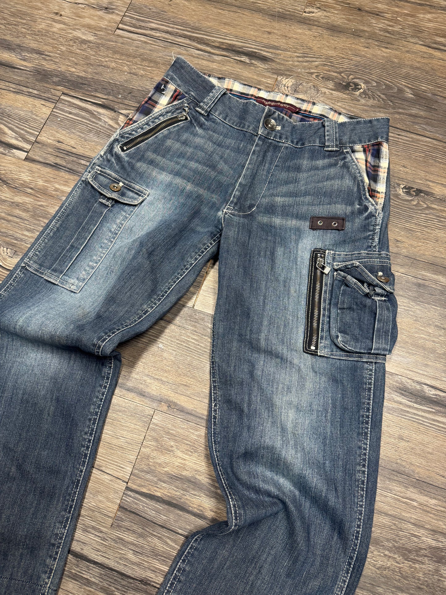 JAPANESE NEUTRAL INFINITY JEANS PLAID LINING (30x31)