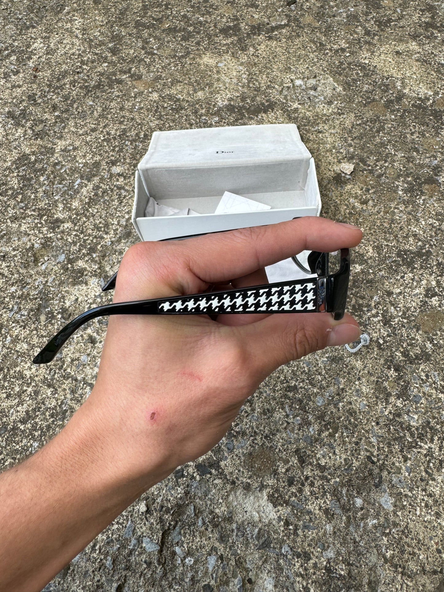 DIOR CHECKERED VTG GLASSES (OS)
