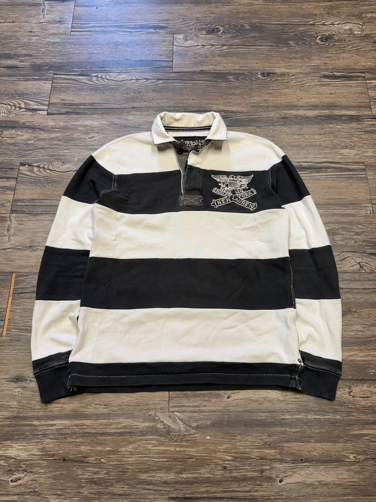 POLO RALPH LAUREN JEANS CO NEW YORK STRIPED RUGBY POLO (S)
