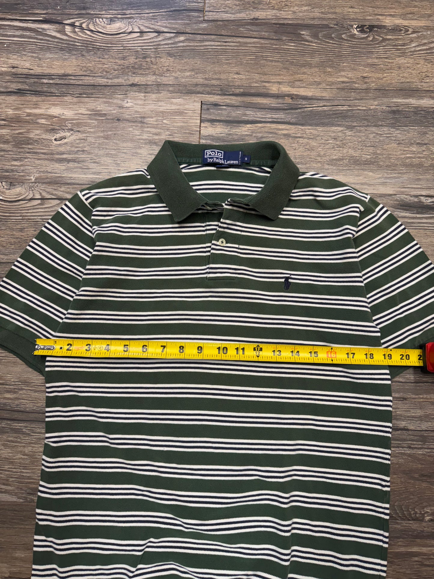 POLO RALPH LAUREN STRIPED GREEN POLO (S)