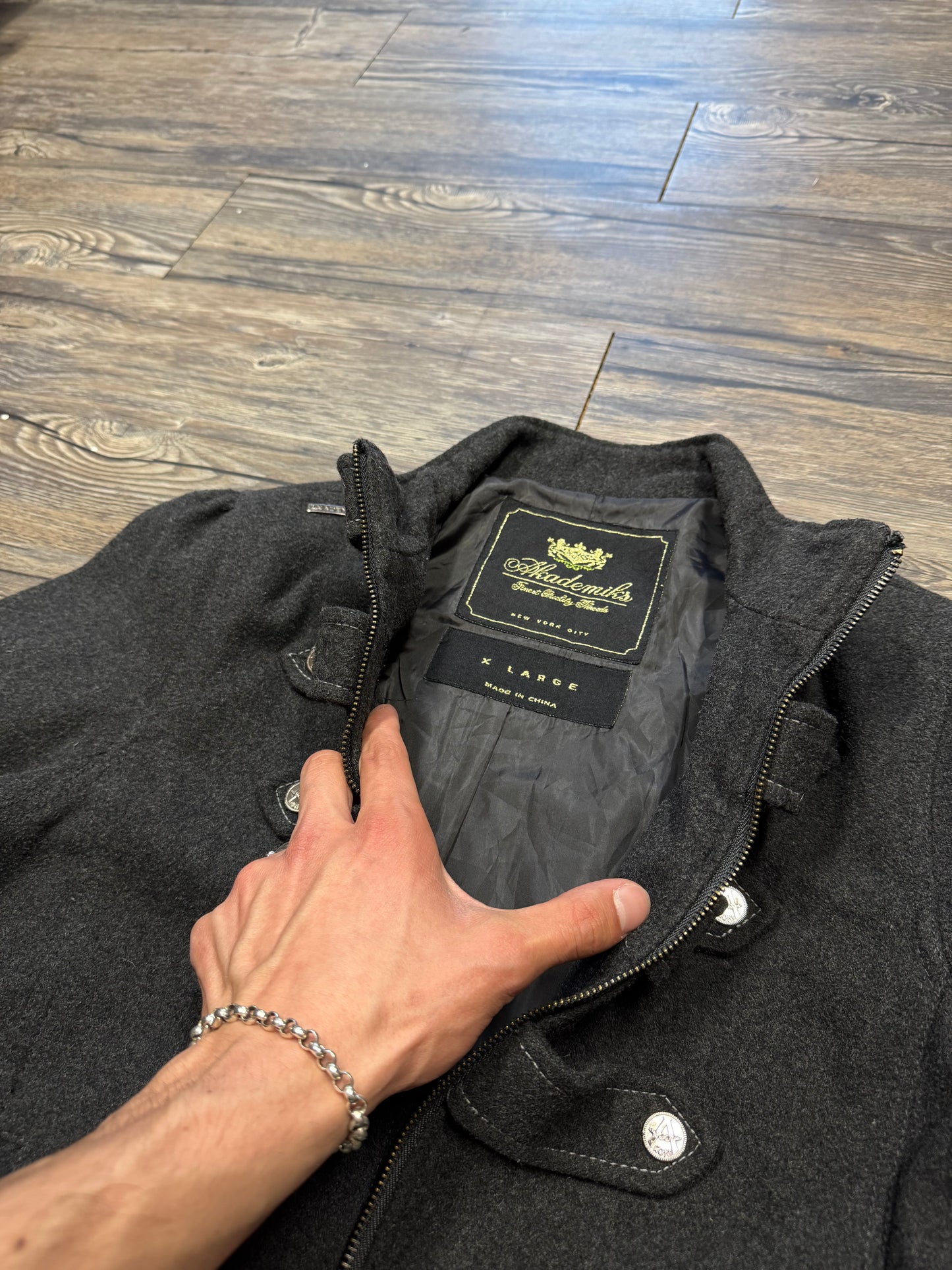 AKADEMIKS WOOL NAPOLEON JACKET (XL)