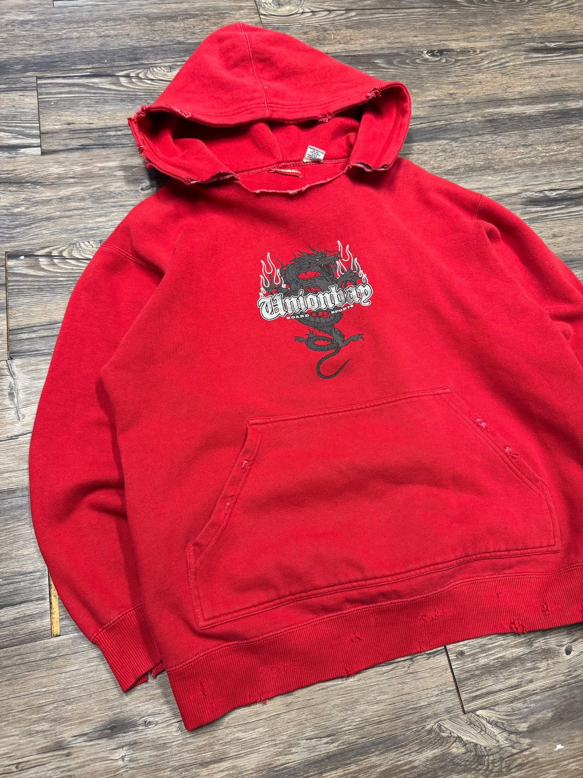 UNIONBAY DISTRESSED LOGO HOODIE (XL)