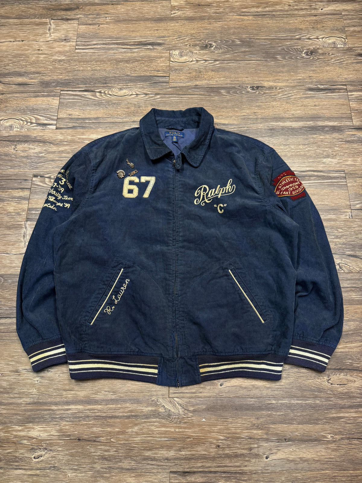POLO RALPH LAUREN CORDUROY SPARTANS RLPC VARSITY JACKET (XXL)
