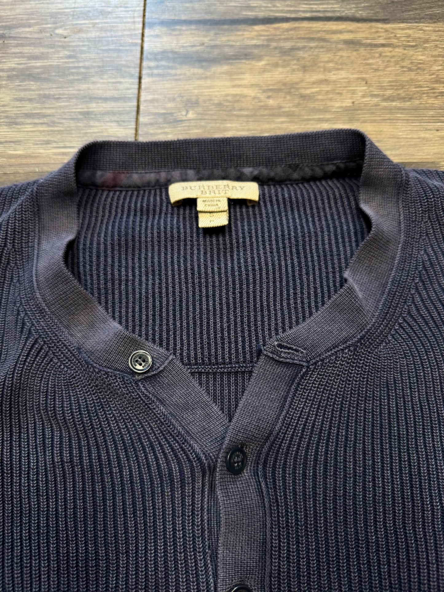 BURBERRY RIBBED HENLEY LONGSLEEVE (S)