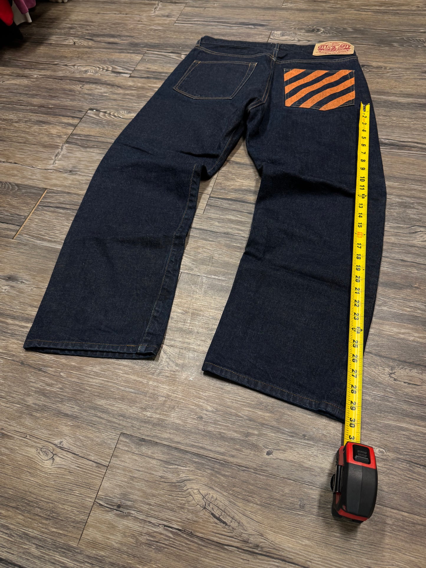 A BATHING APE 2000’s SAD FACE BAGGY JEANS (34)