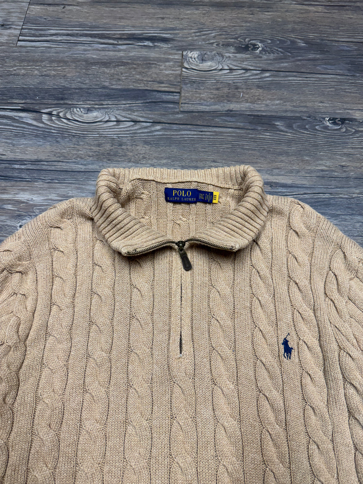 POLO RALPH LAUREN CABLE KNIT QUARTER-ZIP (XXL)
