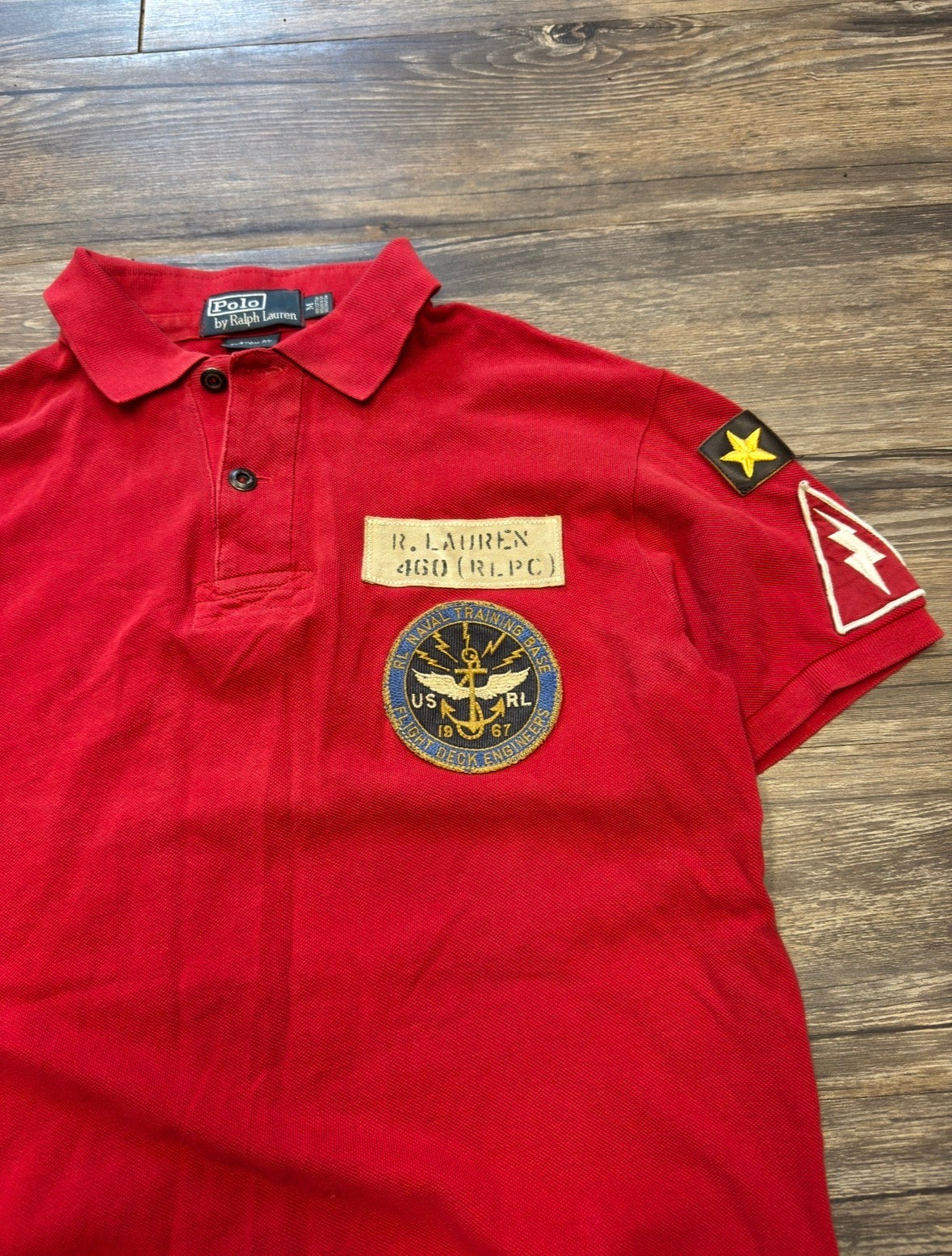 POLO RALPH LAUREN CUSTOM FIT PATCH & TIGER MOTIF SHIRT (M)