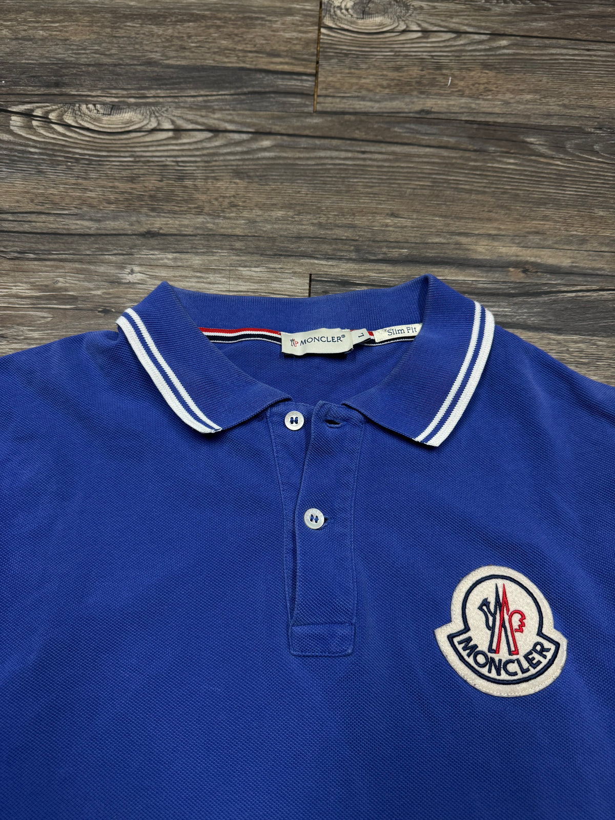 MONCLER 1990’s BIG PATCH RINGER POLO (S)