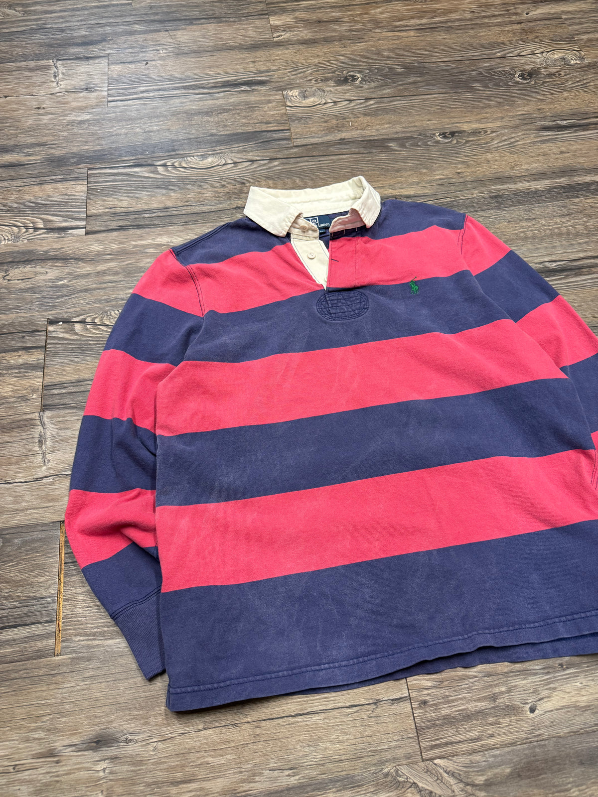 POLO RALPH LAUREN STRIPED RUGBY POLO (L)