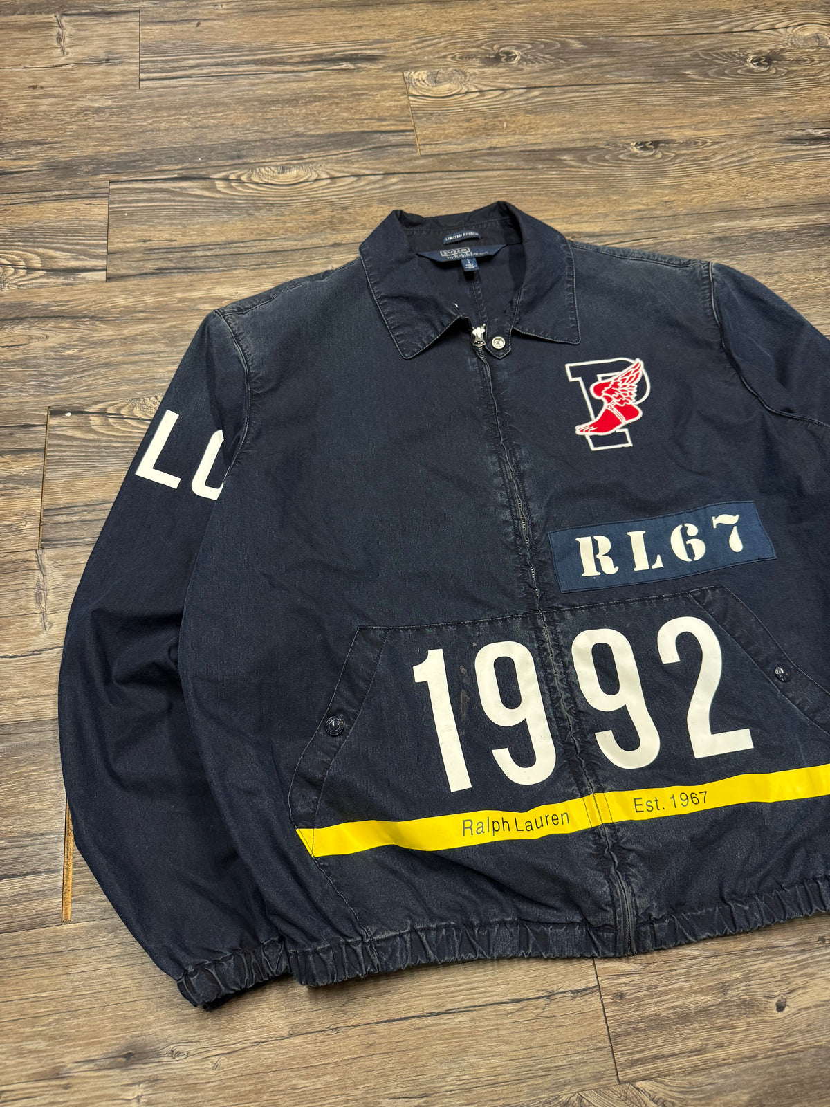 POLO RALPH LAUREN INDIGO STADIUM 1992 DENIM JACKET (L)