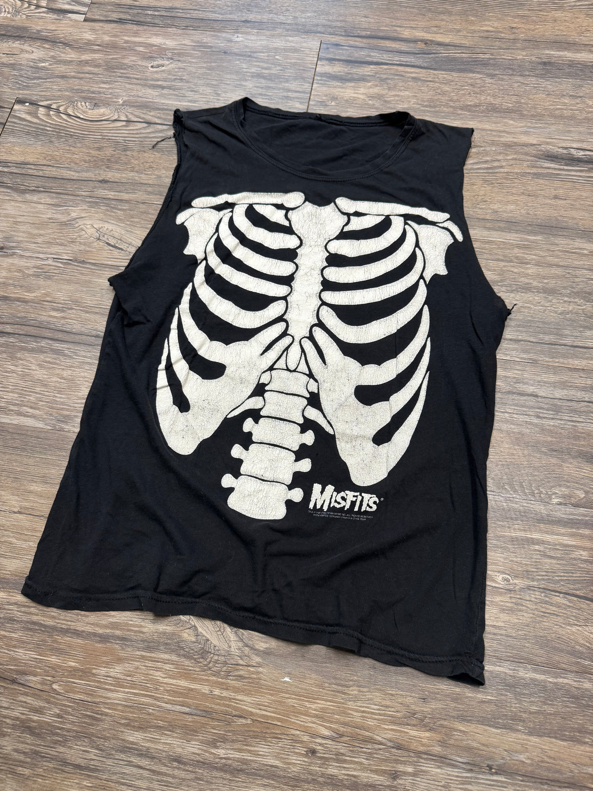 MISFITS VINTAGE BLACK CUT OFF T-SHIRT (M)