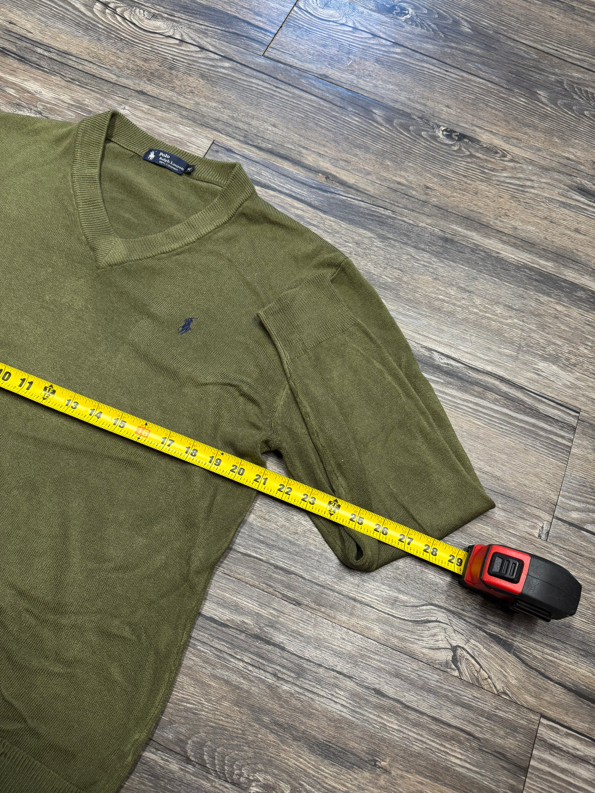 POLO RALPH LAUREN V NECK KNIT SWEATER (XL)