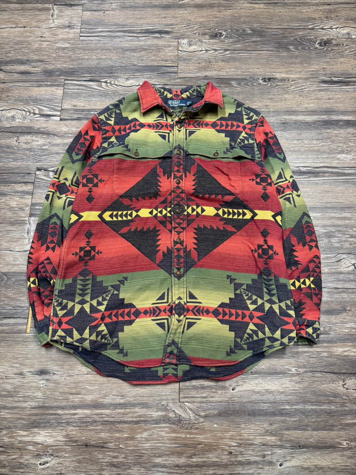 POLO RALPH LAUREN SOUTHWESTERN AZTEC BUTTON UP (XL)