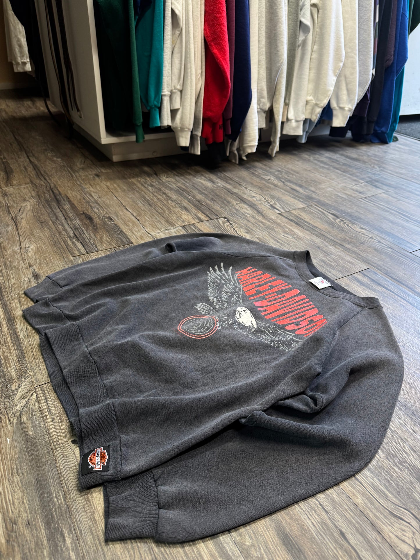 VINTAGE HARLEY DAVIDSON EAGLE RAGLAN CREWNECK (M)