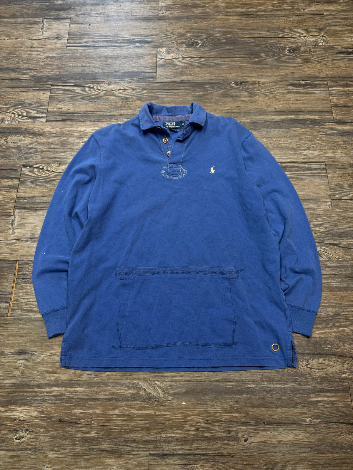 POLO RALPH LAUREN LONG-SLEEVE KANGAROO POCKET POLO (M)