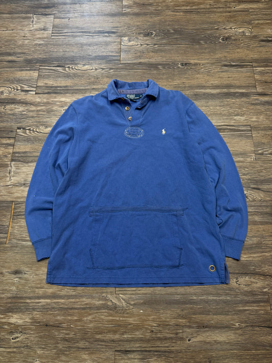 POLO RALPH LAUREN LONG-SLEEVE KANGAROO POCKET POLO (M)