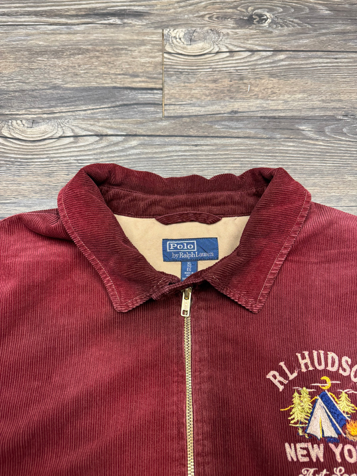 POLO RALPH LAUREN HUDSON VALLEY ART SOCIETY CORDUROY BOMBER JACKET (XL)