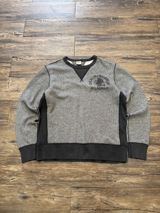 RALPH LAUREN DENIM & SUPPLY TWO TONE CREWNECK (M)