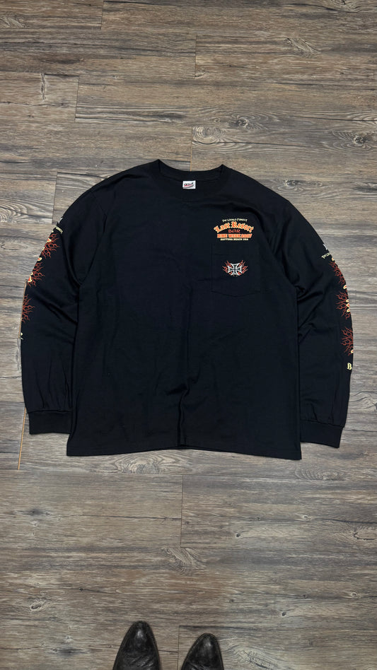 VINTAGE LAST RESORT BIKE WEEK LS TEE (L)