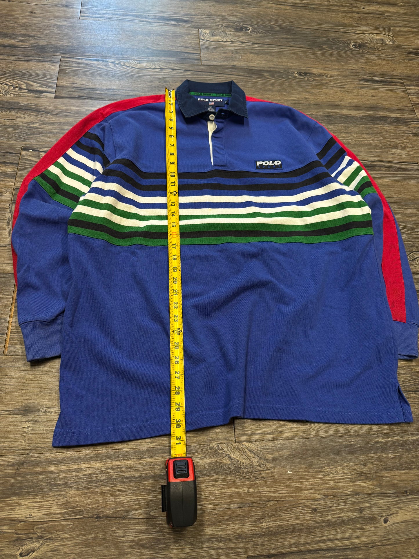 RALPH LAUREN POLO SPORT STRIPED 90s RUGBY SHIRT (L)