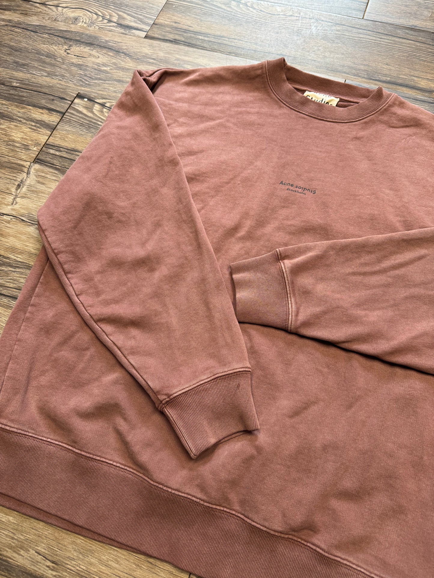 ACNE STUDIOS BASKETCASE SCREEN PRINTED BASIC CREWNECK (XS)