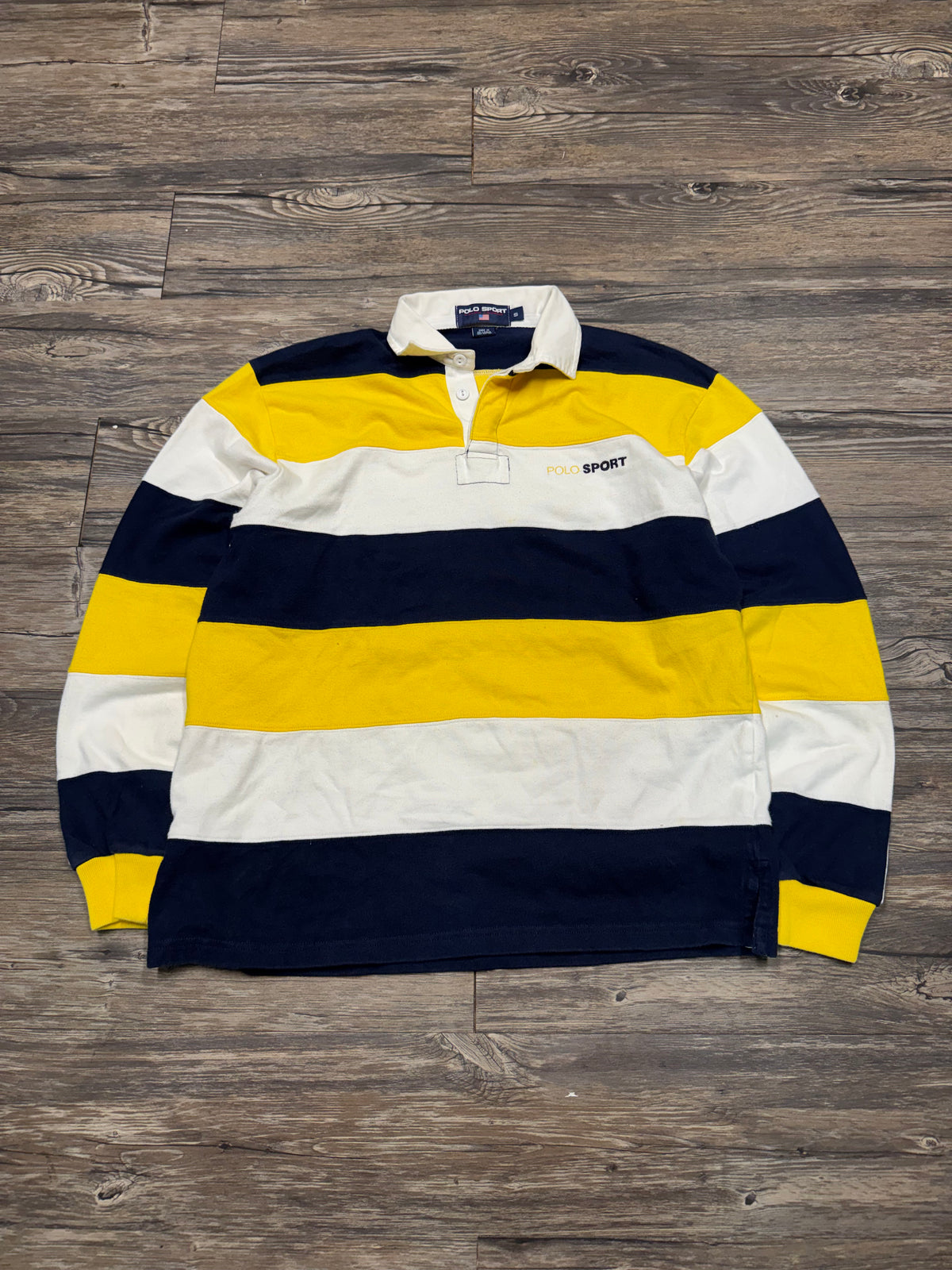 POLO RALPH LAUREN SPORT 90’s STRIPED RUGBY SHIRT (S)