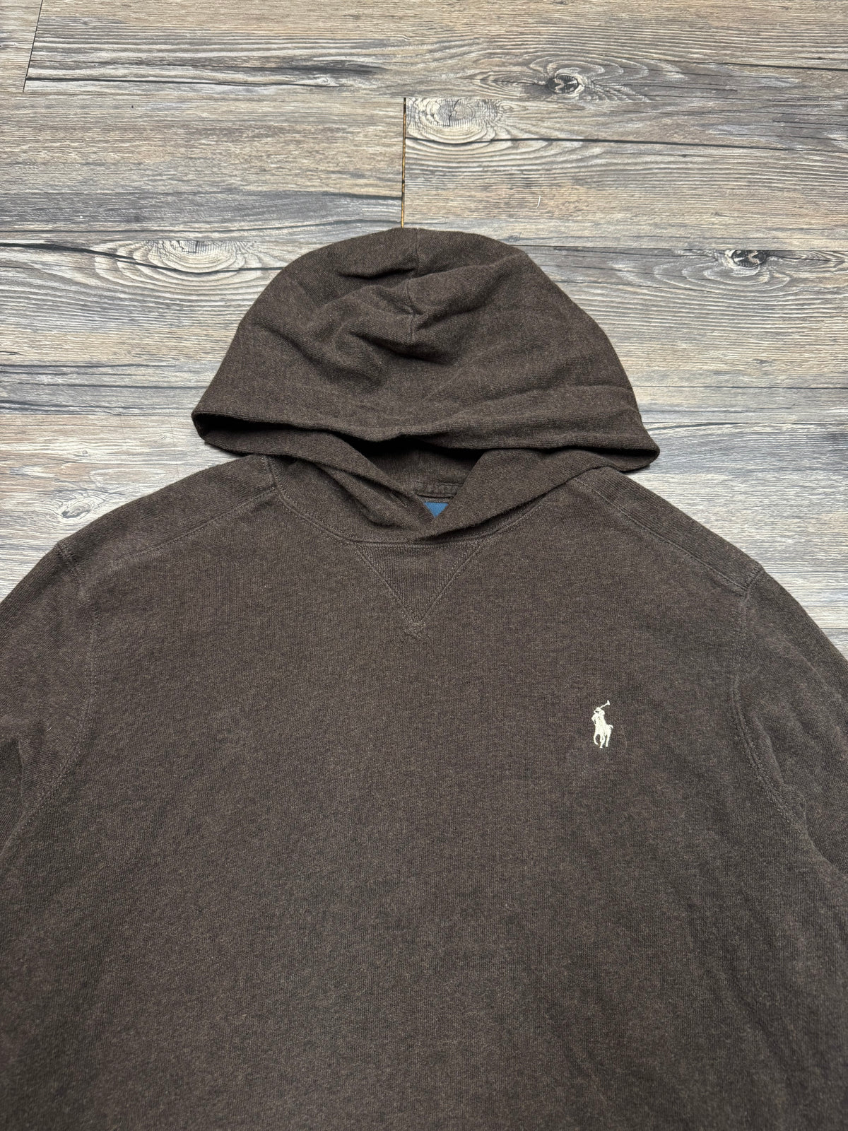 POLO RALPH LAUREN THERMAL KNIT HOODIE (L)