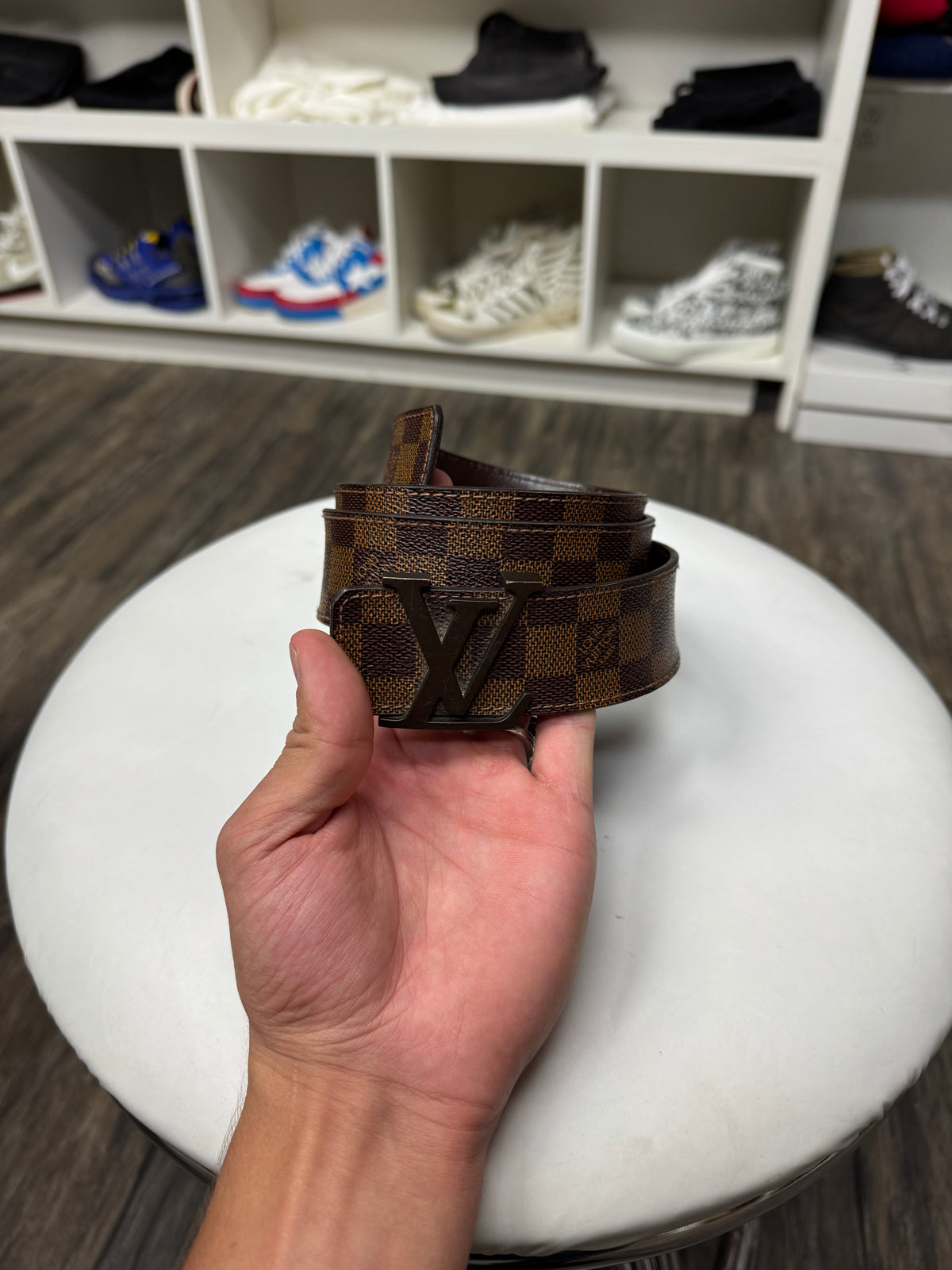 LOUIS VUITTON CHECKERED BELT (OS)