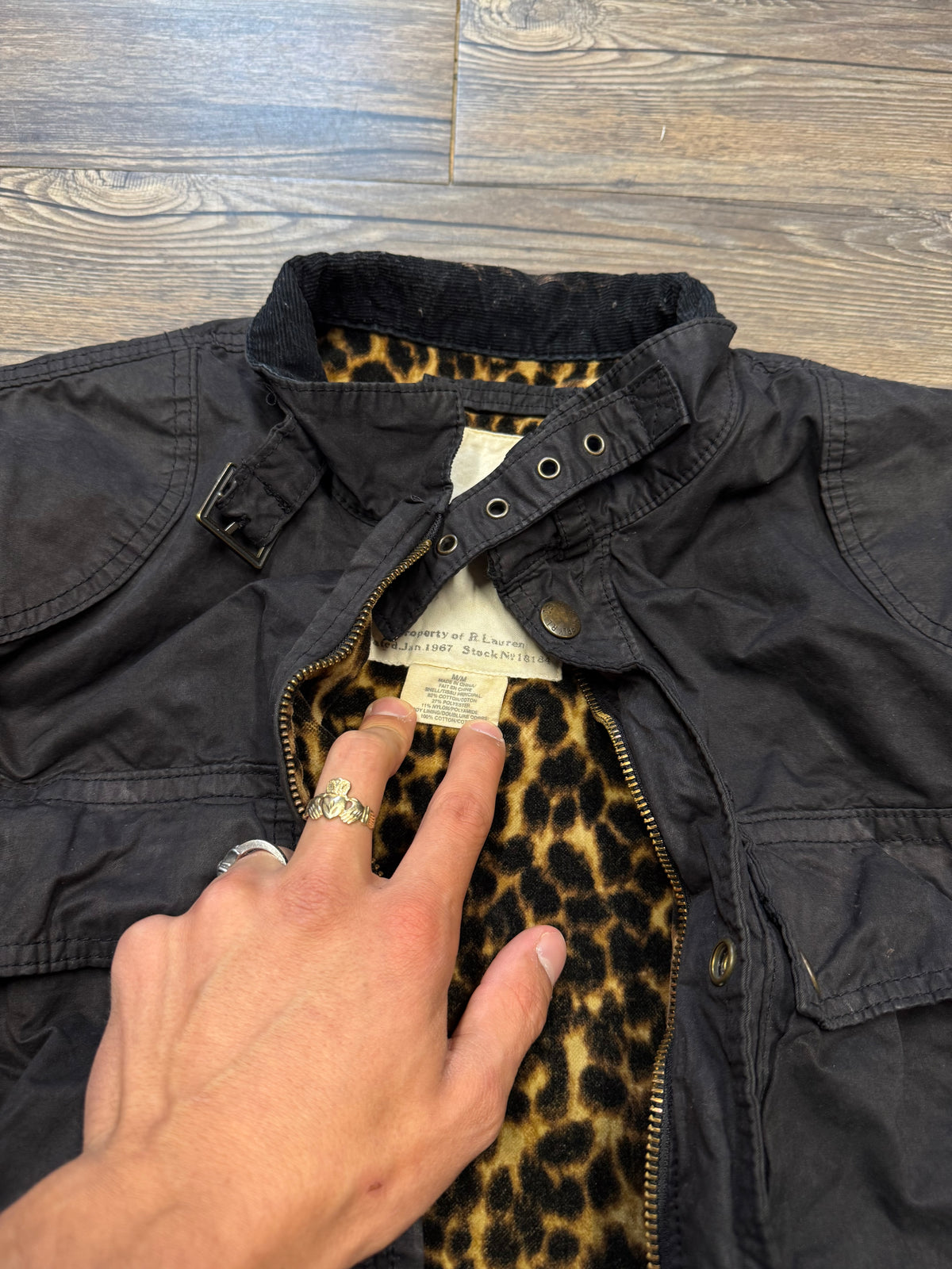 POLO RALPH LAUREN DENIM & SUPPLY LEOPARD INTERIOR UTILITY JACKET (M)