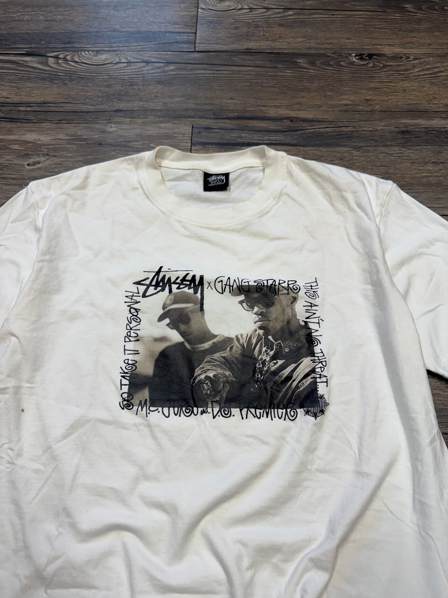 STUSSY X GANGSTARR "TAKE IT PERSONAL" T-SHIRT (L)