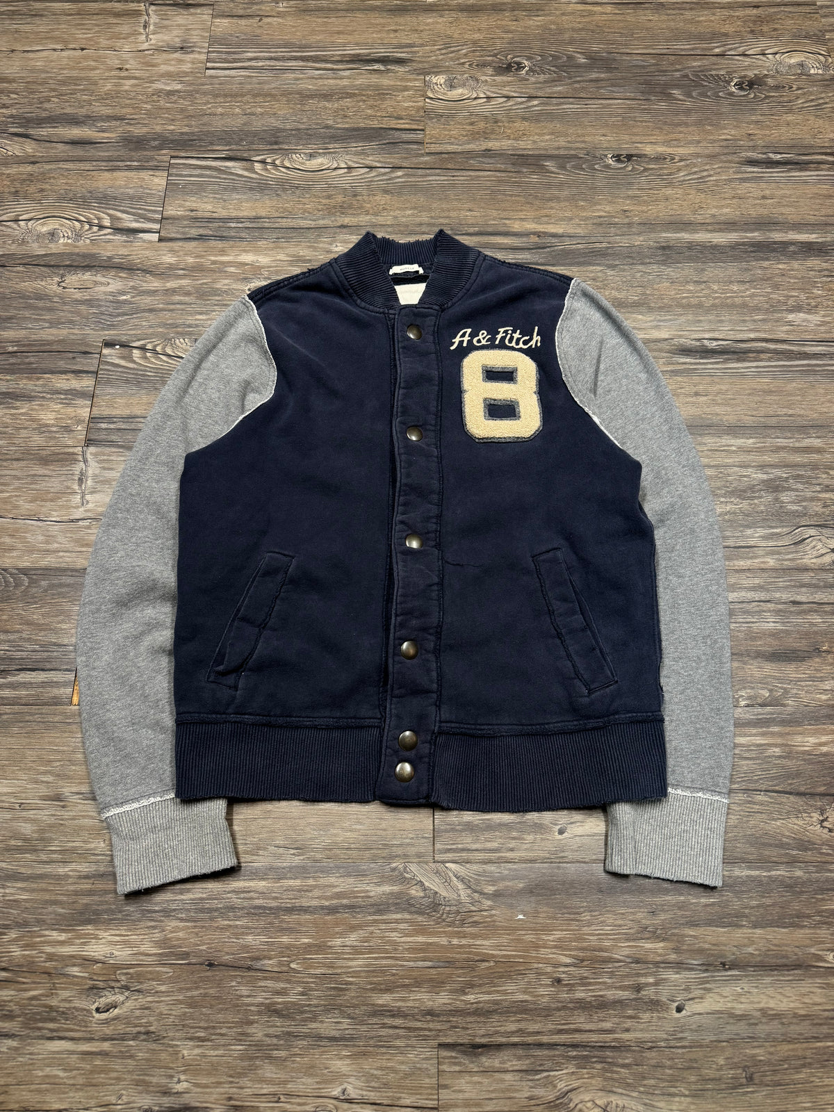 ABERCROMBIE & FITCH VINTAGE LOGO VARSITY JACKET (XL)