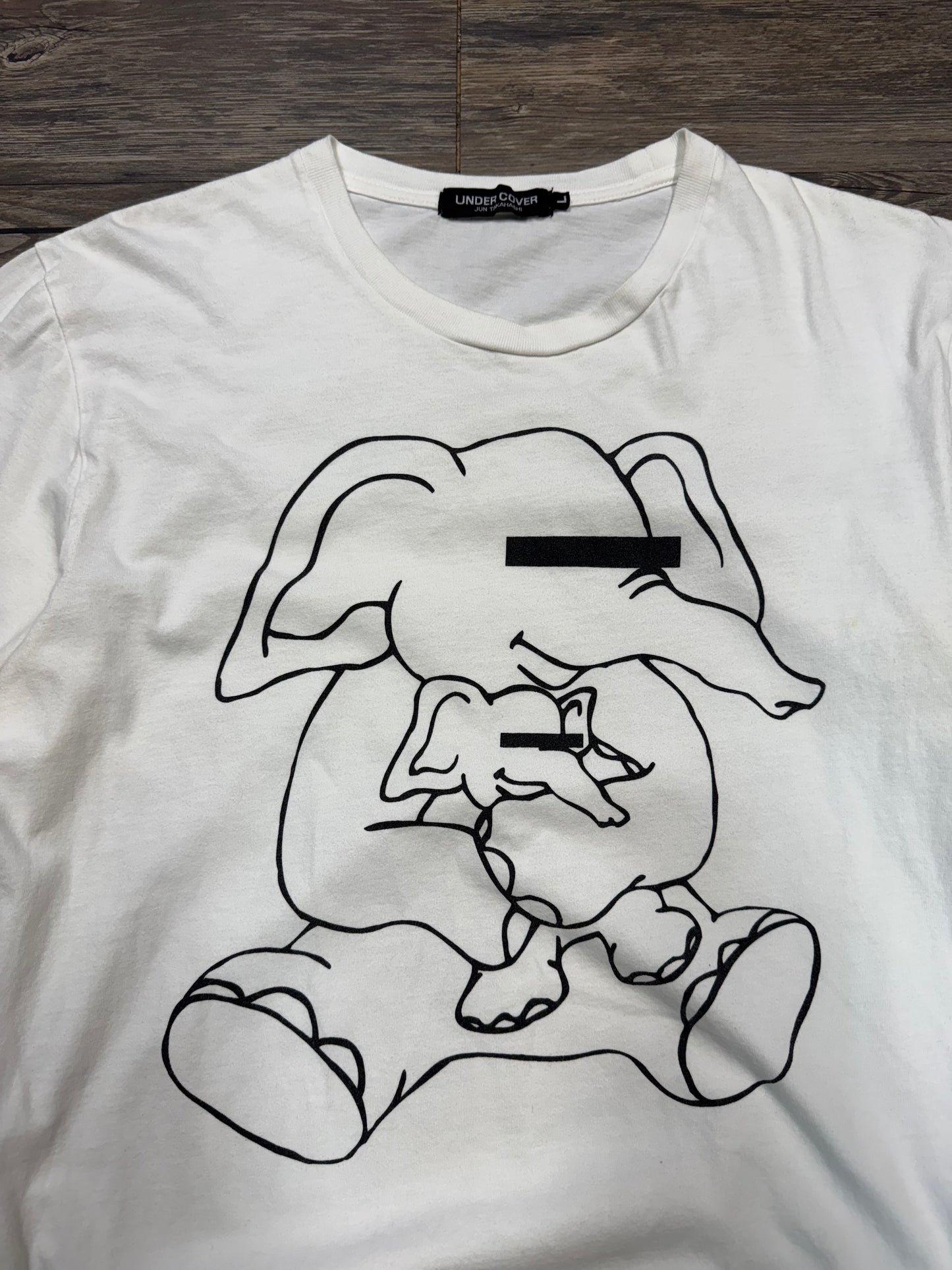 UNDERCOVER CENSORED ELEPHANTS T SHIRT (L)
