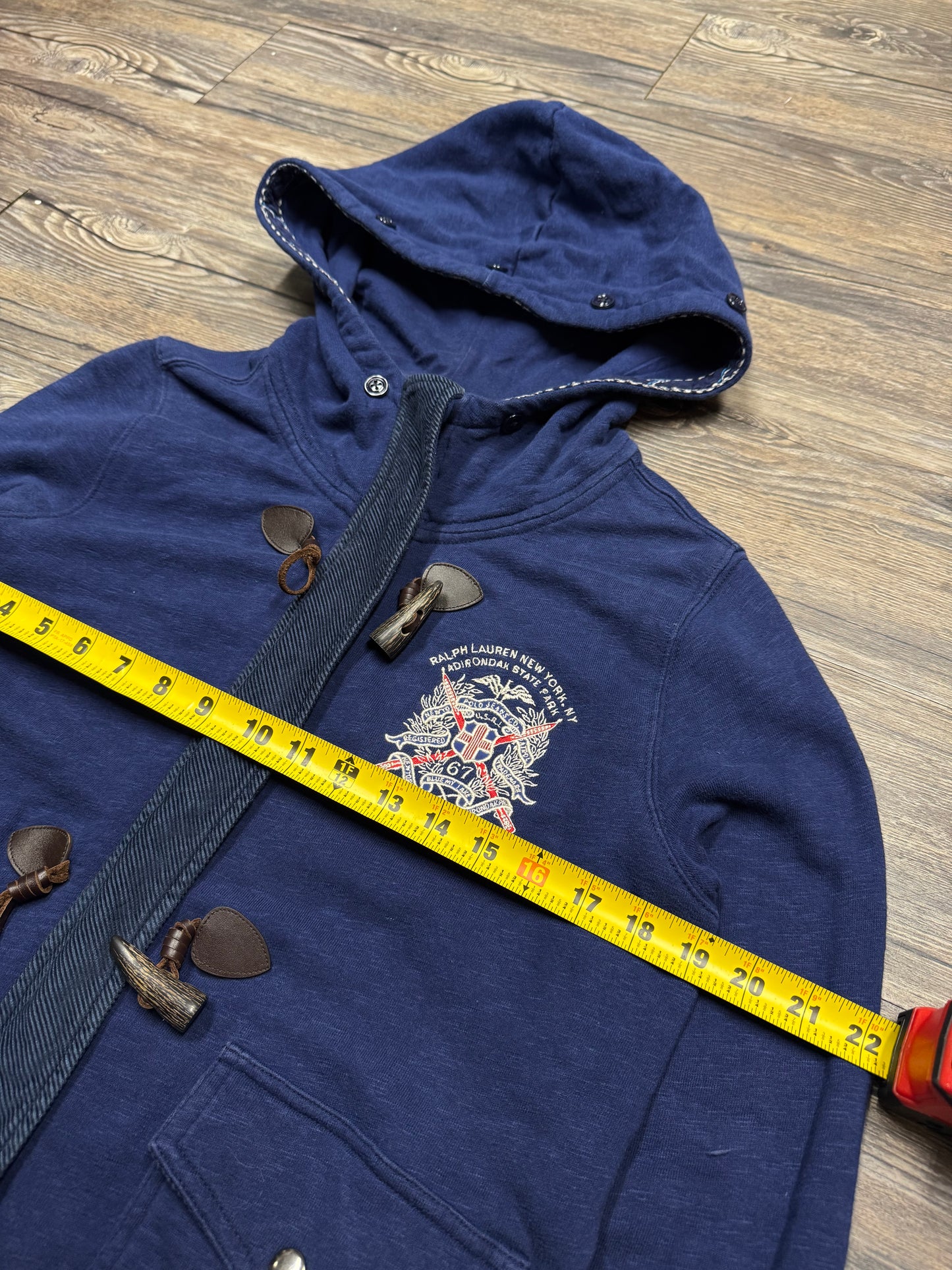 POLO JEANS COMPANY TOGGLE UTILITY ZIP UP HOODIE (L)