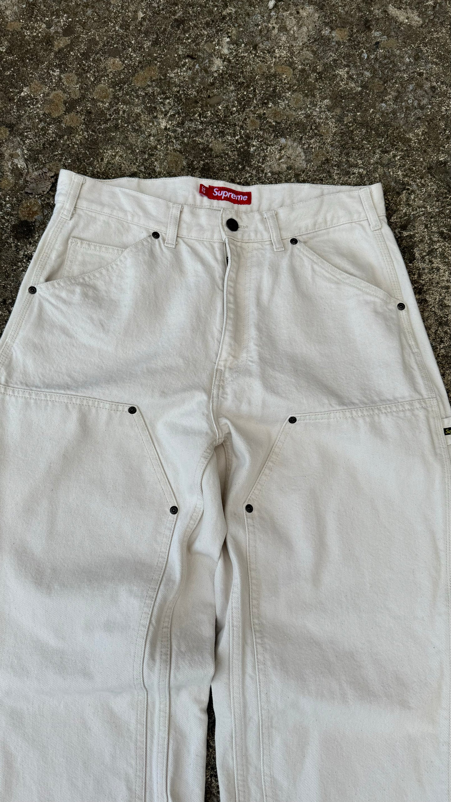 SUPREME CREAM DENIM DOUBLE KNEES (32)