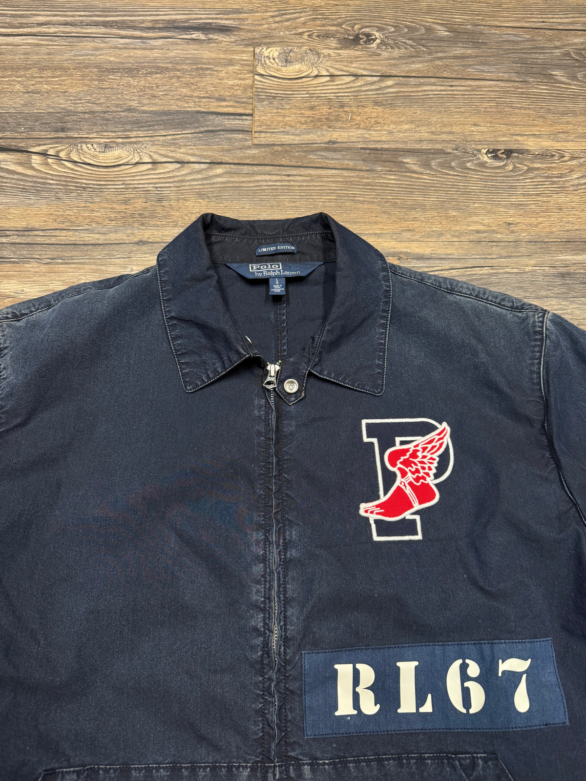 POLO RALPH LAUREN INDIGO STADIUM 1992 DENIM JACKET (L)