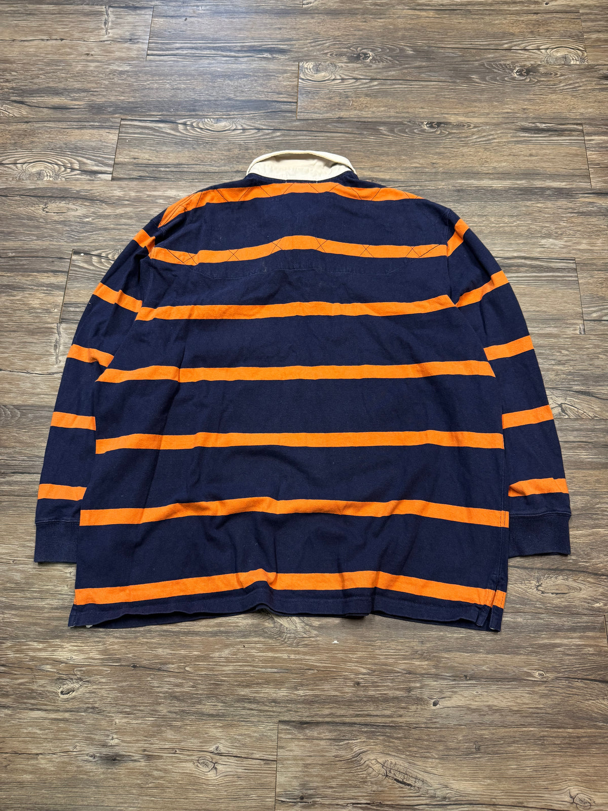 POLO RALPH LAUREN STRIPED NYC SCRIPT RUGBY SHIRT (XXL)