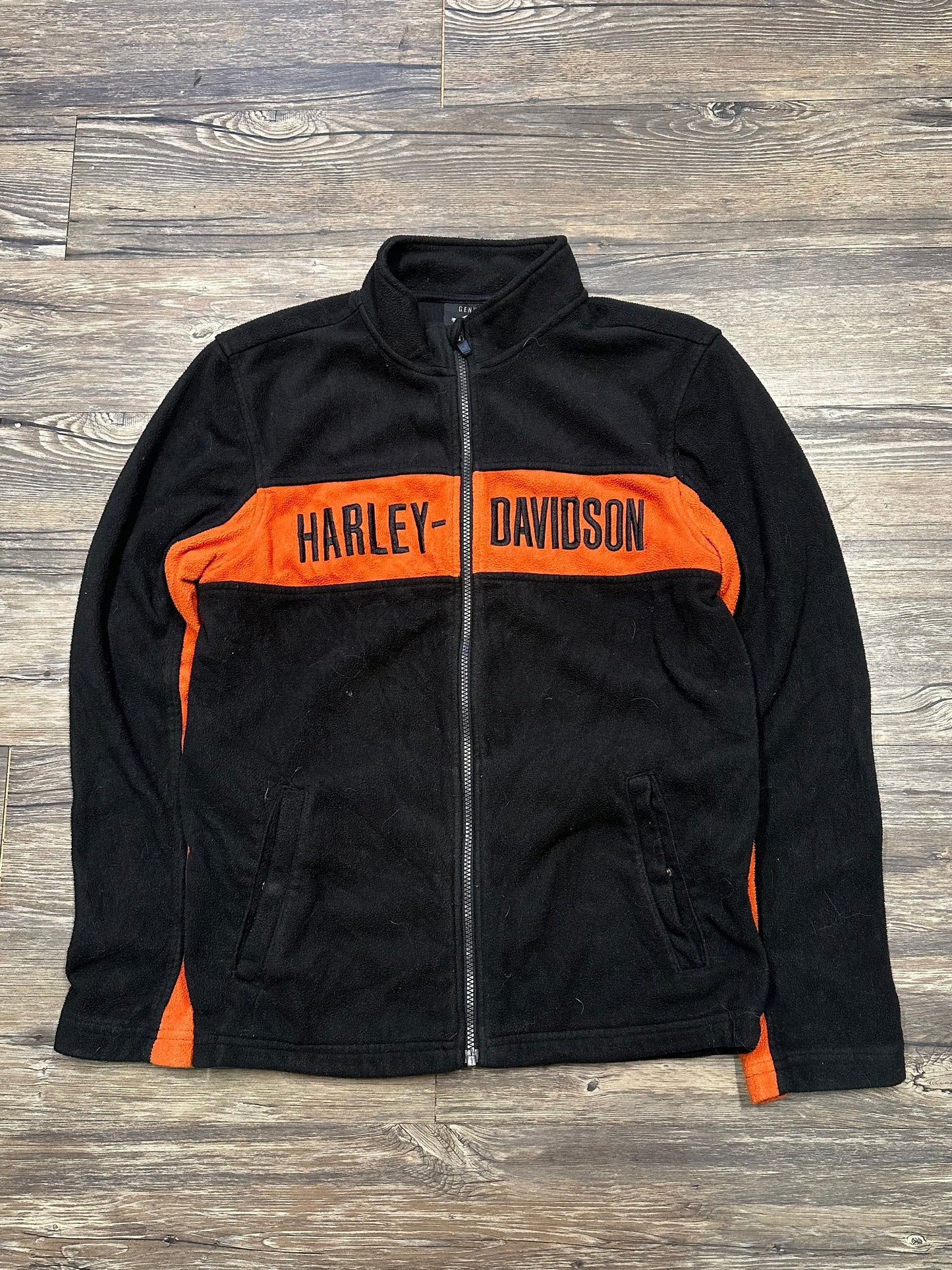 HARLEY DAVIDSON TEXT FLEECE JACKET (LARGE)