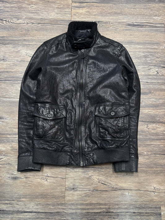 ALLSAINTS FUR COLLAR BIKER JACKET (S)