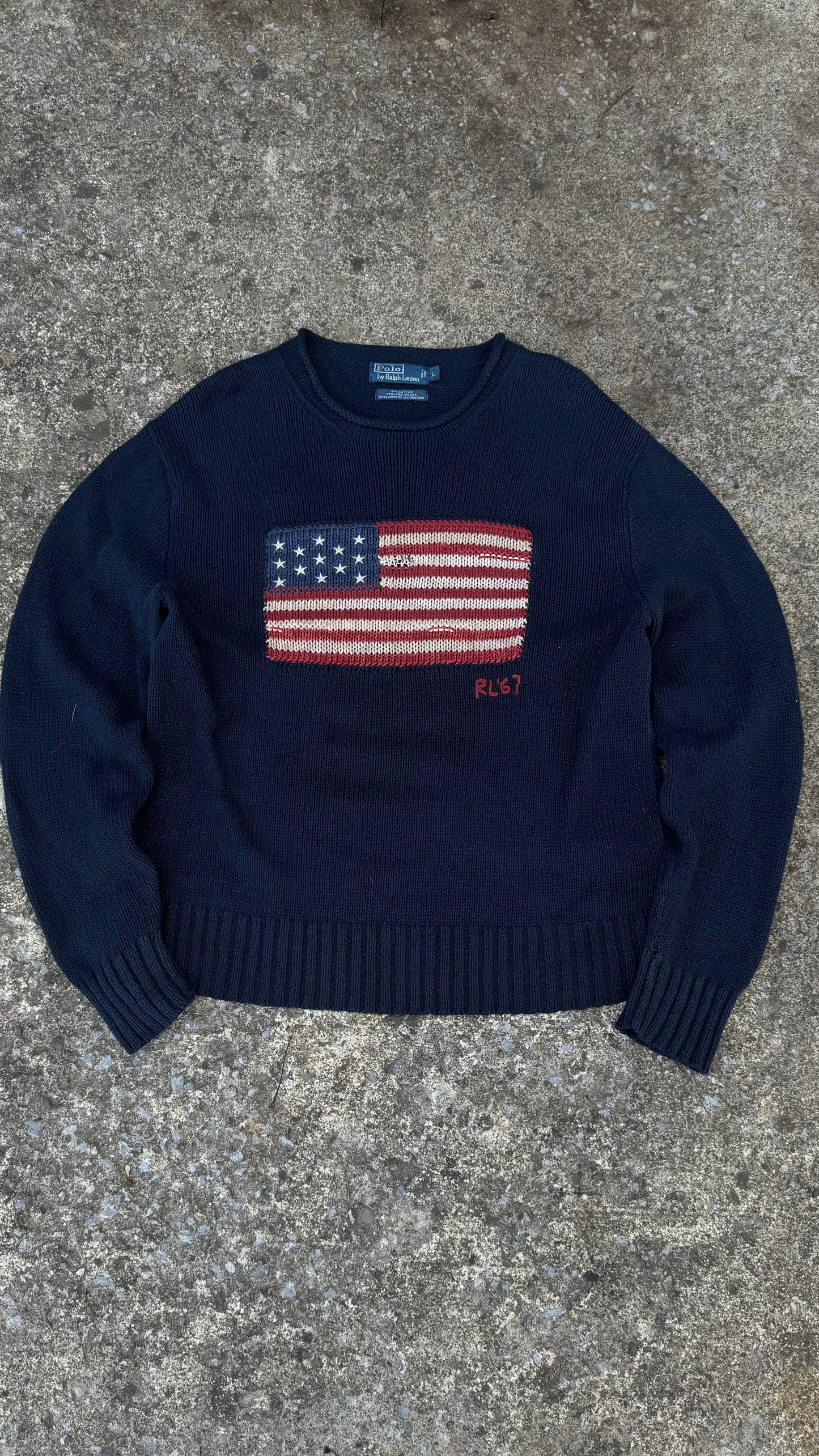 POLO RALPH LAUREN AMERICAN FLAG SWEATER (L)